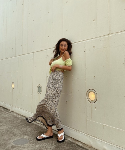 esutoreja（エストレジャ）の「レオパードレースマーメイドスカート（スカート・レディース・ベージュ/グリーン・FREE）」の8枚目の写真