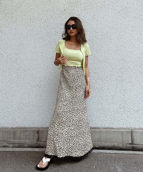 esutoreja（エストレジャ）の「レオパードレースマーメイドスカート（スカート・レディース・ベージュ/グリーン・FREE）」の9枚目の写真