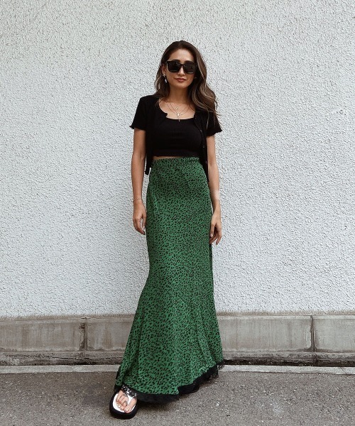 esutoreja（エストレジャ）の「レオパードレースマーメイドスカート（スカート・レディース・ベージュ/グリーン・FREE）」の11枚目の写真