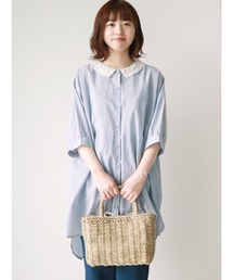 Samansa Mos2 | レース衿前開きチュニック(シャツ/ブラウス)