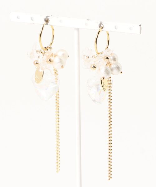 tone(トーン)の「【Sunny days】flower&heart pierce(ピアス(両耳用)・レディース・ピンク/グリーン/クリア・FREE)」の3枚目の写真