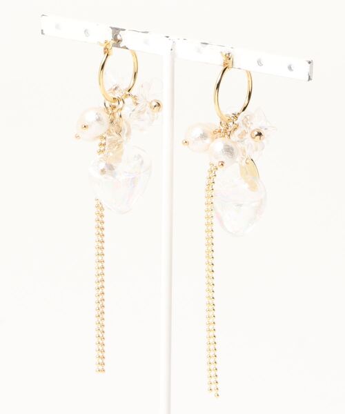 tone(トーン)の「【Sunny days】flower&heart pierce(ピアス(両耳用)・レディース・ピンク/グリーン/クリア・FREE)」の4枚目の写真