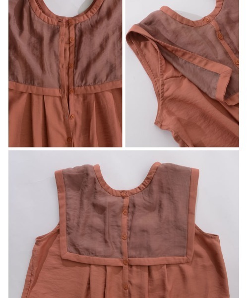 Re:EDIT（リエディ）の「前後2WAYシアービッグカラークレープブラウス（シャツ/ブラウス・レディース・ブラック/ホワイト/テラコッタ・MEDIUM）」の10枚目の写真