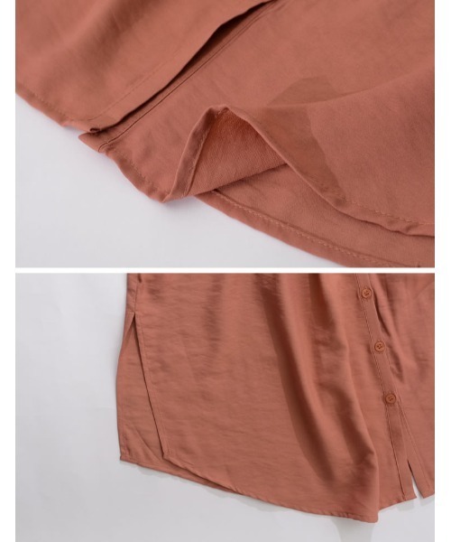 Re:EDIT（リエディ）の「前後2WAYシアービッグカラークレープブラウス（シャツ/ブラウス・レディース・ブラック/ホワイト/テラコッタ・MEDIUM）」の11枚目の写真