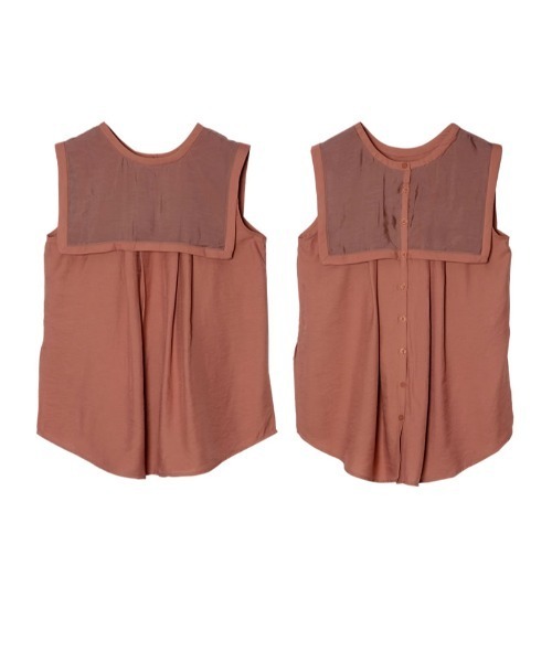 Re:EDIT（リエディ）の「前後2WAYシアービッグカラークレープブラウス（シャツ/ブラウス・レディース・ブラック/ホワイト/テラコッタ・MEDIUM）」の9枚目の写真