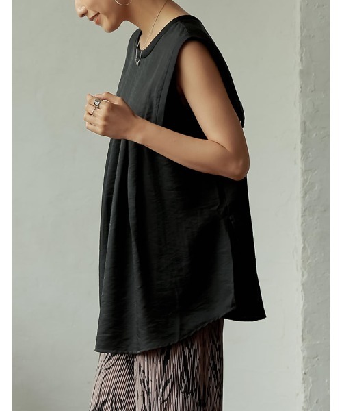 Re:EDIT（リエディ）の「前後2WAYシアービッグカラークレープブラウス（シャツ/ブラウス・レディース・ブラック/ホワイト/テラコッタ・MEDIUM）」の16枚目の写真