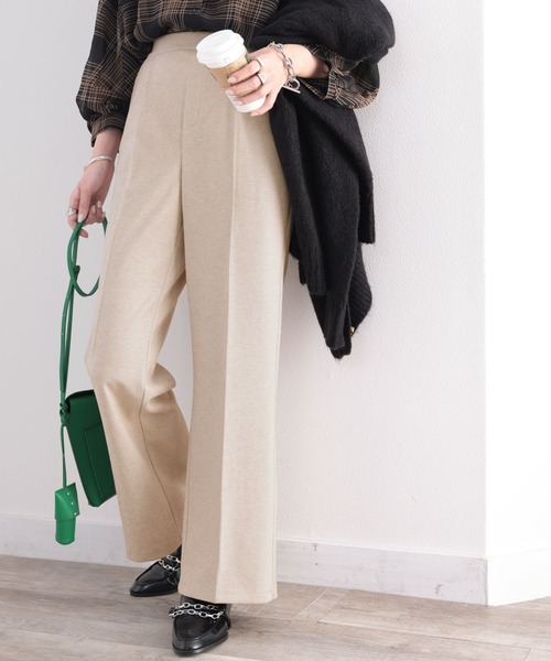 classicalelf(クラシカルエルフ)の「美脚叶う。ストレッチ起毛センタープレスパンツ(スラックス・レディース・ブラック/アイボリー/モカ/グリーン・SMALL/MEDIUM/LARGE/X-LARGE)」の2枚目の写真