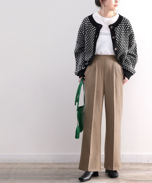 classicalelf(クラシカルエルフ)の「美脚叶う。ストレッチ起毛センタープレスパンツ(スラックス・レディース・ブラック/アイボリー/モカ/グリーン・SMALL/MEDIUM/LARGE/X-LARGE)」の19枚目の写真