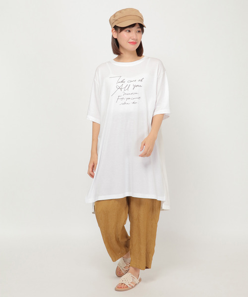 LBC(エルビーシー)の「フハク切り替えプリントロングtee(Tシャツ/カットソー・レディース・ブラウン/オフホワイト/チャコールグレー・M)」の14枚目の写真