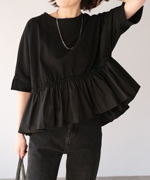 ＡＮＤＪ | 裾フリル異素材切替ドルマンTシャツ(Tシャツ/カットソー)