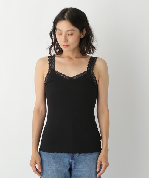 LEPSIM（レプシィム）の「マルドウレースインナータンク　952525（タンクトップ・レディース・ブラック/オフホワイト/グレイッシュベージュ・MEDIUM/LARGE）」の5枚目の写真