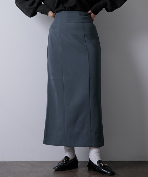 Adoon plain(アドーンプレーン)の「【新色追加!】【神シルエット!】ナロータイトスカート(スカート・レディース・ブラック/オレンジ/グリーン/ダークブルー/バイオレット・SMALL/MEDIUM/LARGE)」の3枚目の写真