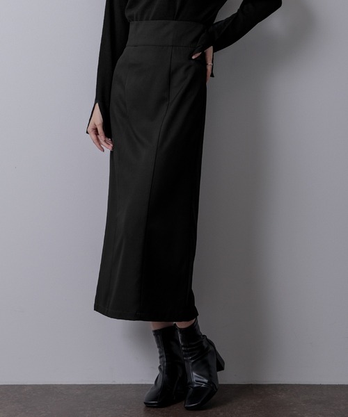 Adoon plain(アドーンプレーン)の「【新色追加!】【神シルエット!】ナロータイトスカート(スカート・レディース・ブラック/オレンジ/グリーン/ダークブルー/バイオレット・SMALL/MEDIUM/LARGE)」の2枚目の写真