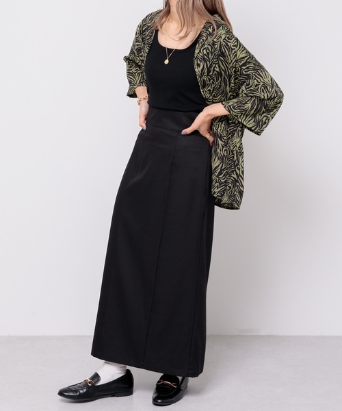 Adoon plain(アドーンプレーン)の「【新色追加!】【神シルエット!】ナロータイトスカート(スカート・レディース・ブラック/オレンジ/グリーン/ダークブルー/バイオレット・SMALL/MEDIUM/LARGE)」の6枚目の写真