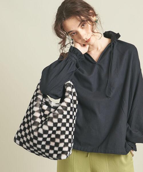 BEAUTY&YOUTH UNITED ARROWS（ビューティーアンドユースユナイテッドアローズ）の「BY フェイクファー チェッカーショルダーバッグ -2WAY- ∴（ショルダーバッグ・レディース・ブラック/ブラウン・FREE）」の2枚目の写真