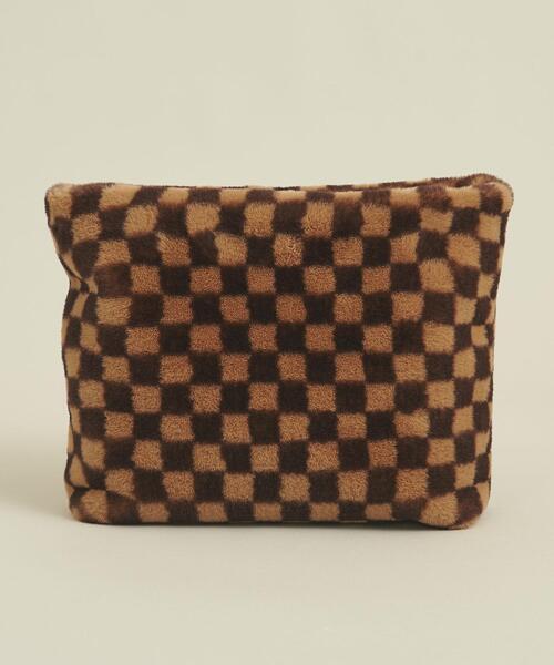 BEAUTY&YOUTH UNITED ARROWS（ビューティーアンドユースユナイテッドアローズ）の「BY フェイクファー チェッカーショルダーバッグ -2WAY- ∴（ショルダーバッグ・レディース・ブラック/ブラウン・FREE）」の5枚目の写真