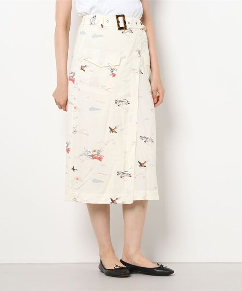 MAISON SCOTCH（メゾンスコッチ）の「プリント ラップスカート【161607】（スカート・レディース・アイボリー・X-SMALL/SMALL）」の2枚目の写真