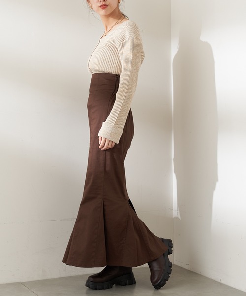 Chico（チコ）の「メランジショート丈カーディガン+キャミSET（ニット/セーター・レディース・ブラック/アイボリー/ブラウン/グリーン・FREE）」の9枚目の写真