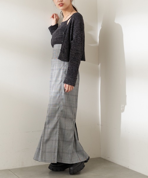 Chico（チコ）の「メランジショート丈カーディガン+キャミSET（ニット/セーター・レディース・ブラック/アイボリー/ブラウン/グリーン・FREE）」の19枚目の写真