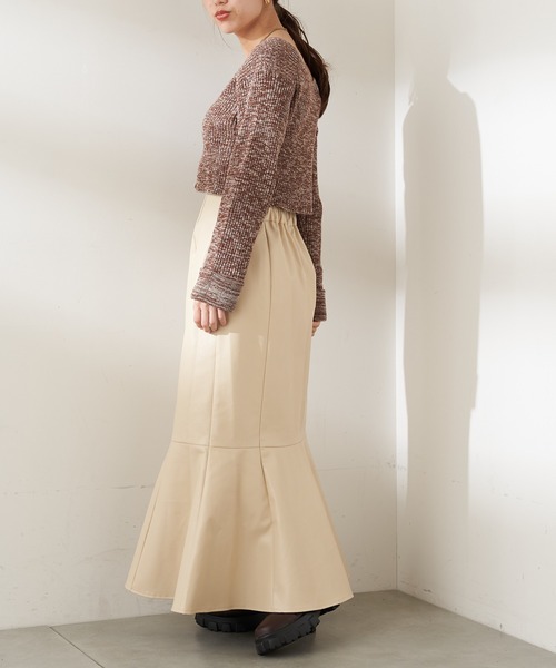 Chico（チコ）の「メランジショート丈カーディガン+キャミSET（ニット/セーター・レディース・ブラック/アイボリー/ブラウン/グリーン・FREE）」の15枚目の写真