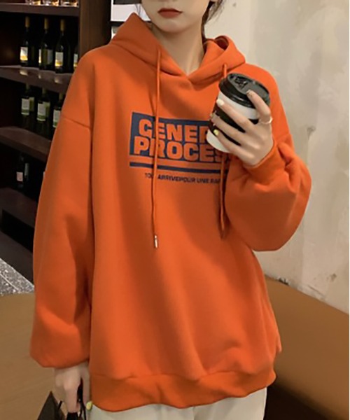 MAISON BREEZE(メゾンブリーズ)の「【MAISON BREEZE】オーバーサイズGENERALPROCESSパーカー SCCH22(パーカー・レディース・オレンジ/グレー・FREE)」の10枚目の写真