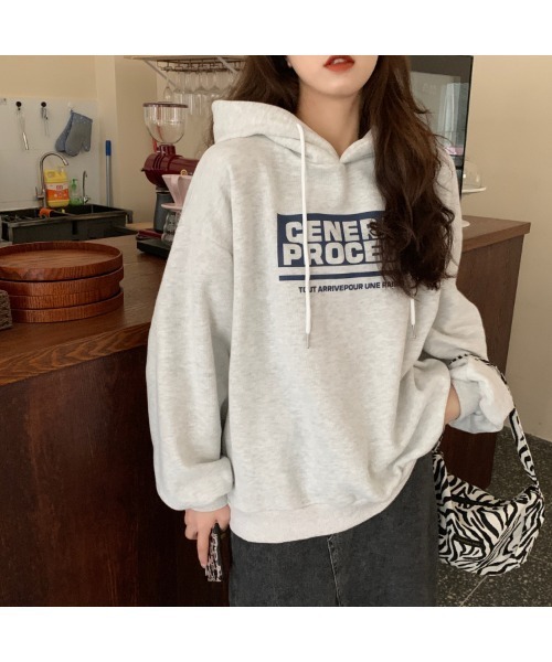 MAISON BREEZE(メゾンブリーズ)の「【MAISON BREEZE】オーバーサイズGENERALPROCESSパーカー SCCH22(パーカー・レディース・オレンジ/グレー・FREE)」の15枚目の写真