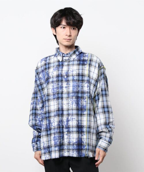 A4A（エーフォーエー）の「A4A(エーフォーエー)切替ネルシャツ（シャツ/ブラウス・メンズ・グリーン/ブルー/レッド・FREE）」の2枚目の写真