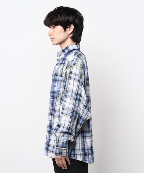 A4A（エーフォーエー）の「A4A(エーフォーエー)切替ネルシャツ（シャツ/ブラウス・メンズ・グリーン/ブルー/レッド・FREE）」の5枚目の写真