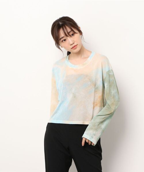 atmos pink(アトモスピンク)の「atmos pink タイダイ オーガンジー トップス(Tシャツ/カットソー・レディース・ブルー/イエロー/グリーン・FREE)」の7枚目の写真