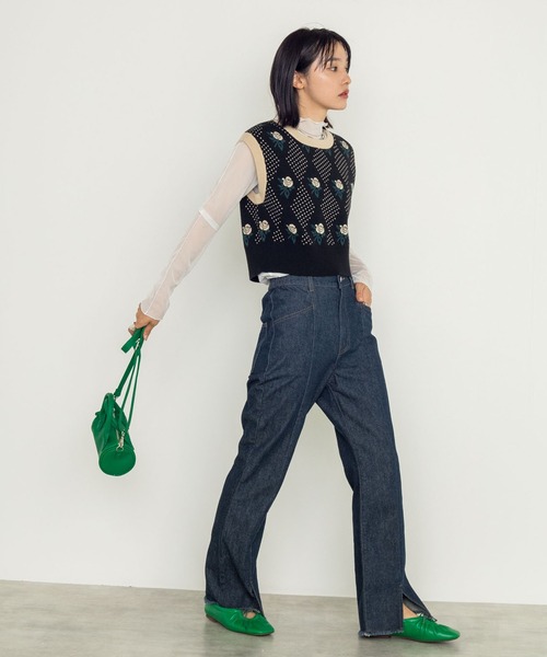 w closet（ダブルクローゼット）の「メッシュアウトロックハイネック（Tシャツ/カットソー・レディース・ブラック/パープル/オフホワイト/オレンジ/ピンクベージュ・FREE）」の10枚目の写真