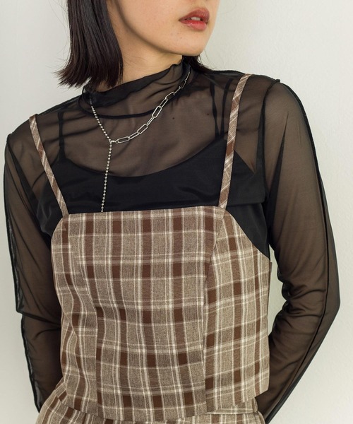 w closet（ダブルクローゼット）の「メッシュアウトロックハイネック（Tシャツ/カットソー・レディース・ブラック/パープル/オフホワイト/オレンジ/ピンクベージュ・FREE）」の20枚目の写真