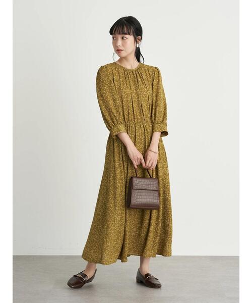 earth music&ecology（アースミュージックアンドエコロジー）の「ヴィンテージライクフラワーワンピース（ワンピース・レディース・ブラック/その他6/ライトベージュ・FREE）」の6枚目の写真