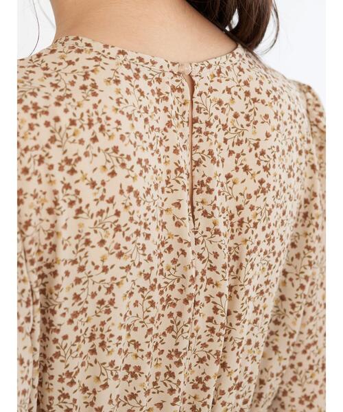 earth music&ecology（アースミュージックアンドエコロジー）の「ヴィンテージライクフラワーワンピース（ワンピース・レディース・ブラック/その他6/ライトベージュ・FREE）」の8枚目の写真