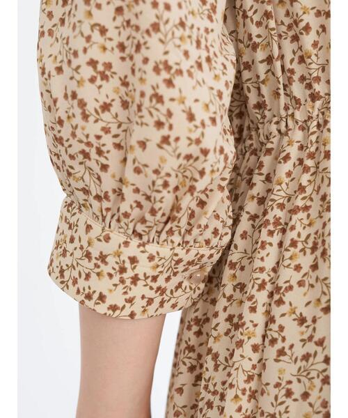 earth music&ecology（アースミュージックアンドエコロジー）の「ヴィンテージライクフラワーワンピース（ワンピース・レディース・ブラック/その他6/ライトベージュ・FREE）」の10枚目の写真