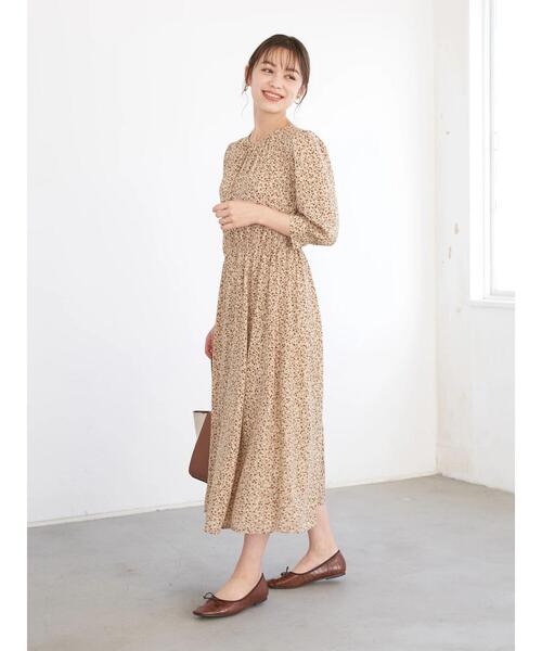 earth music&ecology（アースミュージックアンドエコロジー）の「ヴィンテージライクフラワーワンピース（ワンピース・レディース・ブラック/その他6/ライトベージュ・FREE）」の13枚目の写真