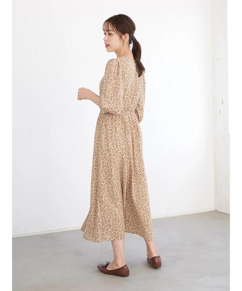 earth music&ecology（アースミュージックアンドエコロジー）の「ヴィンテージライクフラワーワンピース（ワンピース・レディース・ブラック/その他6/ライトベージュ・FREE）」の15枚目の写真