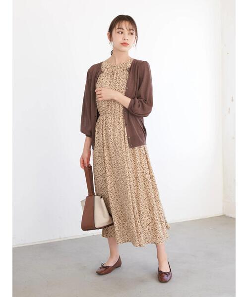 earth music&ecology（アースミュージックアンドエコロジー）の「ヴィンテージライクフラワーワンピース（ワンピース・レディース・ブラック/その他6/ライトベージュ・FREE）」の17枚目の写真