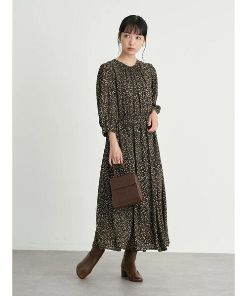 earth music&ecology（アースミュージックアンドエコロジー）の「ヴィンテージライクフラワーワンピース（ワンピース・レディース・ブラック/その他6/ライトベージュ・FREE）」の18枚目の写真