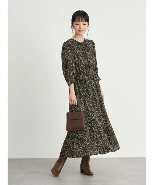 earth music&ecology（アースミュージックアンドエコロジー）の「ヴィンテージライクフラワーワンピース（ワンピース・レディース・ブラック/その他6/ライトベージュ・FREE）」の19枚目の写真