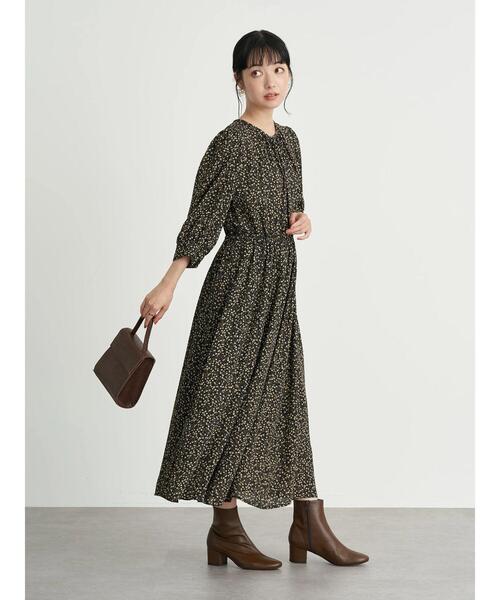 earth music&ecology（アースミュージックアンドエコロジー）の「ヴィンテージライクフラワーワンピース（ワンピース・レディース・ブラック/その他6/ライトベージュ・FREE）」の20枚目の写真