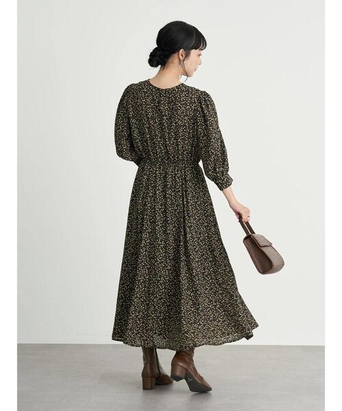 earth music&ecology（アースミュージックアンドエコロジー）の「ヴィンテージライクフラワーワンピース（ワンピース・レディース・ブラック/その他6/ライトベージュ・FREE）」の21枚目の写真