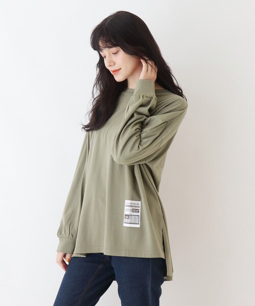 Cutie Blonde(キューティーブロンド)の「◆ルーズシルエットTシャツ(Tシャツ/カットソー・レディース・カーキ/ダークオレンジ/オフホワイト/チャコールグレー・00)」の3枚目の写真