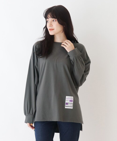 Cutie Blonde(キューティーブロンド)の「◆ルーズシルエットTシャツ(Tシャツ/カットソー・レディース・カーキ/ダークオレンジ/オフホワイト/チャコールグレー・00)」の1枚目の写真