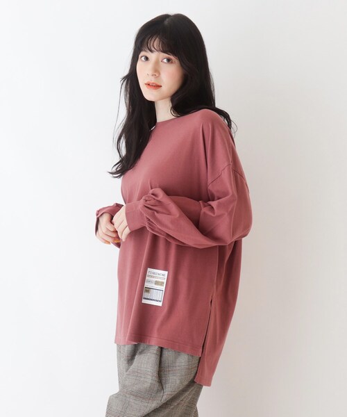 Cutie Blonde(キューティーブロンド)の「◆ルーズシルエットTシャツ(Tシャツ/カットソー・レディース・カーキ/ダークオレンジ/オフホワイト/チャコールグレー・00)」の4枚目の写真