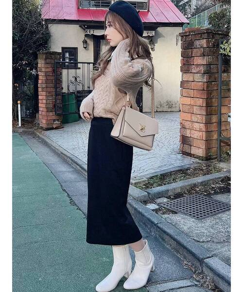 RESEXXY（リゼクシー）の「ハイネックケーブルニットトップス（ニット/セーター・レディース・ホワイト/ブラック/ベージュ・FREE）」の20枚目の写真