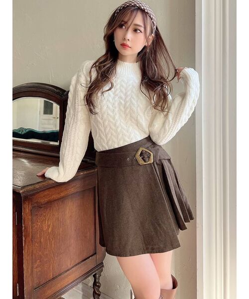 RESEXXY（リゼクシー）の「ハイネックケーブルニットトップス（ニット/セーター・レディース・ホワイト/ブラック/ベージュ・FREE）」の13枚目の写真