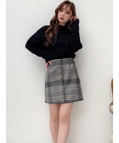 RESEXXY（リゼクシー）の「ハイネックケーブルニットトップス（ニット/セーター・レディース・ホワイト/ブラック/ベージュ・FREE）」の10枚目の写真