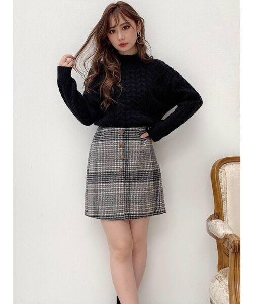 RESEXXY（リゼクシー）の「ハイネックケーブルニットトップス（ニット/セーター・レディース・ホワイト/ブラック/ベージュ・FREE）」の18枚目の写真