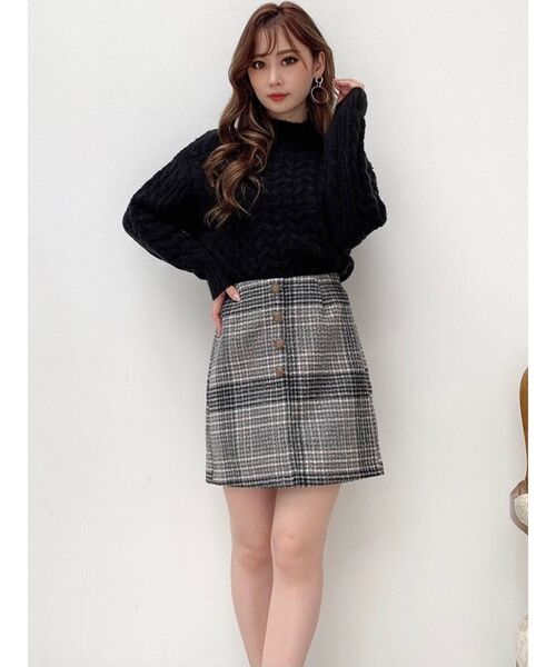 RESEXXY（リゼクシー）の「ハイネックケーブルニットトップス（ニット/セーター・レディース・ホワイト/ブラック/ベージュ・FREE）」の14枚目の写真