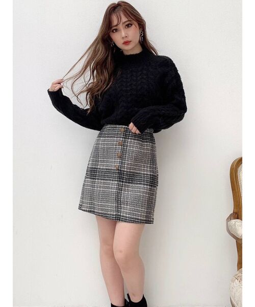 RESEXXY（リゼクシー）の「ハイネックケーブルニットトップス（ニット/セーター・レディース・ホワイト/ブラック/ベージュ・FREE）」の22枚目の写真